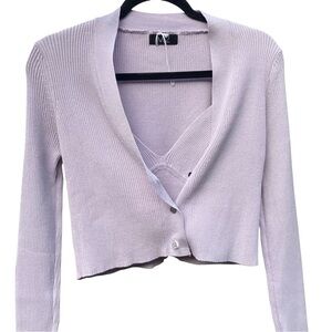 Chic Lavender Women's Cardigan Sweater
